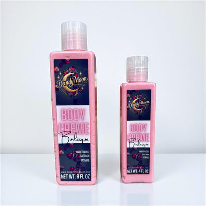 Two bottles of Dandy Moon Body Creme Lotion on a white background