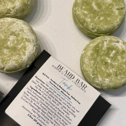 Green beard bars with packaging and label on a white background